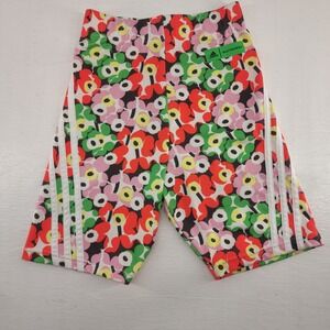 Adidas x Marimekko Sz XS | Floral Print 3-Stripe Biker Shorts Multicolor Womens
